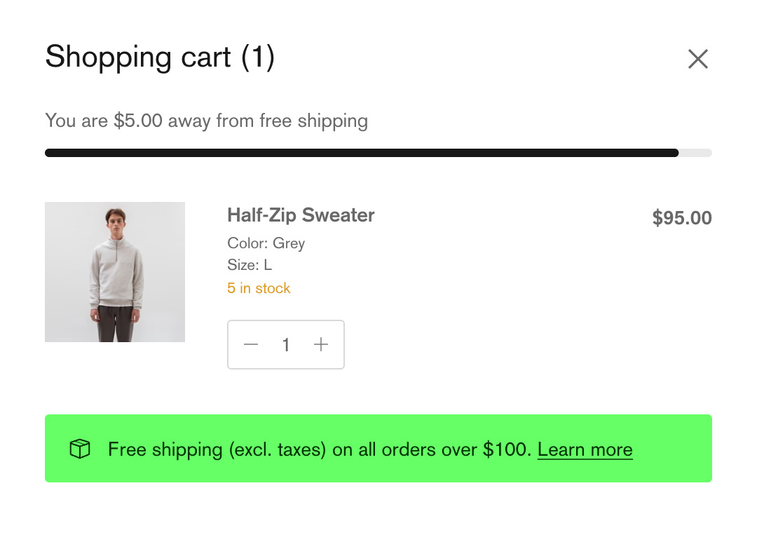 Free shipping bar – User Guides