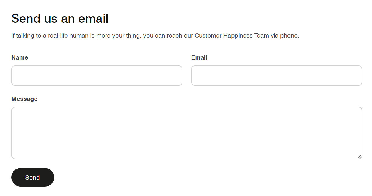 Contact form – User Guides