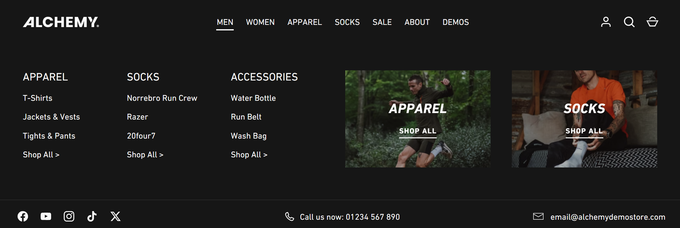 Main menu inline - with images - Alchemy