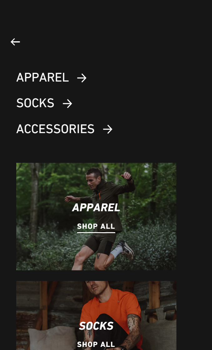 Mobile menu drawer - with images - Alchemy