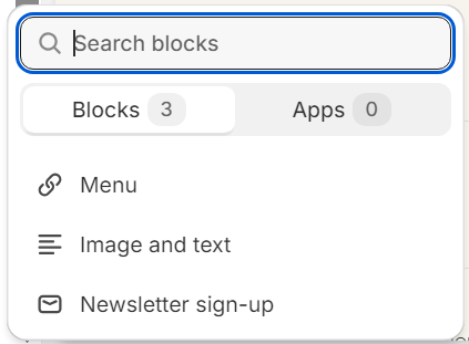 Image showing the block types for the Alchemy theme footer